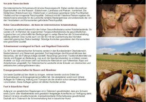AMA Homepage über Fleisch-Teilstücke Schweine in artgerechter Haltung mit Landwirt auf einem österreichischen Bauernhof.